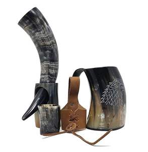 Cuerno vikingo auténtico para beber cerveza, cuerno pulido de buey/vaca de alta calidad para beber cuerno Natural, logotipo personalizado elaborado - Product Image 1