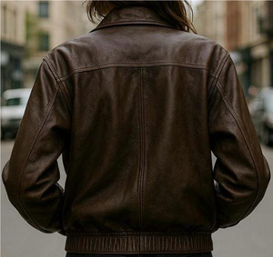 Veste en cuir pour homme, couleur personnalisée, col montant, logo sur le devant, design confortable et tendance, haute qualité - Product Image 2