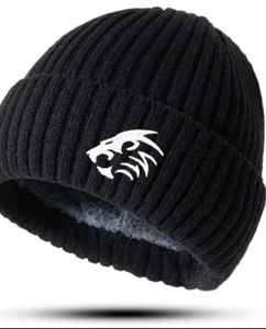 Gorro de lana para hombre de otoño e invierno, gorro de punto cálido transpirable con logotipo personalizado a la moda para exteriores con diseño a cuadros de rayas coloridas - Product Image 2