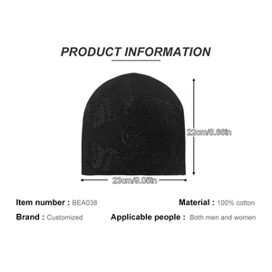 Nuevo diseño Moda Unisex Etiqueta privada Fabricante Personalizado Rhinestone Beanie - Product Image 4