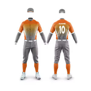 Quickdry Baseball Uniform Mens Sportwear Logotipo personalizado 100% Poliéster Transpirable Antiarrugas Servicio OEM - Product Image 3