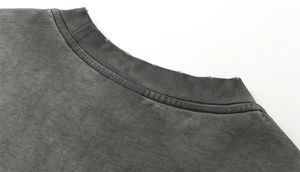 T-shirts surdimensionnés personnalisés pour hommes, style rétro délavé, streetwear vieilli avec bords bruts et couleur inversée, 100 % coton, tee-shirt vierge - Product Image 3