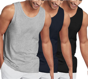 Débardeur à capuche décontracté pour hommes pour la mode de rue respirant séchage rapide 100% haut tricoté en coton pour les sports de plein air - Product Image 3