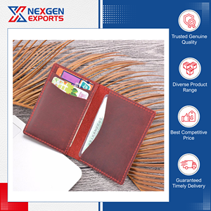 Porte-cartes de crédit en cuir véritable de qualité supérieure, style vintage, blocage RFID, disponible en gros, fiable - Product Image 6