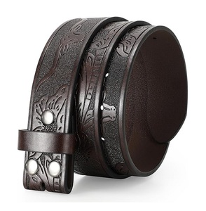 Cinturones de cuero genuino personalizables de Venta caliente Estilo occidental con hebilla de acero Tamaños disponibles-Venta al por mayor Cuero formal de vaquero - Product Image 1