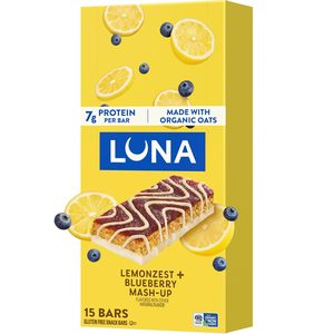LUNA <b>Bar</b> - Mash-Ups LemonZest + Blueberry Flavor (15 Pack) - Product Image 4