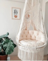Chaise suspendue moderne en coton macramé, hamac bohème tissé à la main, capacité de 150 kg, salon