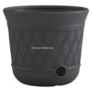 Pots de tuyau d'arrosage en métal enduit de poudre noire de travail martelé maison ferme et jardinage décoration pots de tuyau au prix le plus bas - Product Image 2
