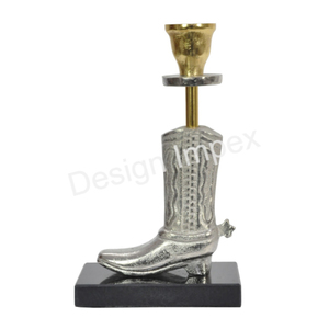 Bougeoir équestre bougeoir en métal argenté et doré articles de décoration de table artisanat bougeoir à botte de cheval sculpté - Product Image 5
