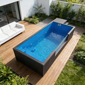 Nouvelle conception de piscine de luxe extérieure en fibre de verre, grande piscine profonde pour jardin de 12 m, spa - Product Image 5