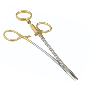 Soporte de aguja Corwin de 16cm con mango dorado, fórceps de torsión de alambre TC de acero inoxidable, instrumento médico Manual - Product Image 5