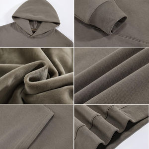 Diverses couleurs 100% coton Streetwear surdimensionné coton lourd pulls à capuche pour hommes - Product Image 4