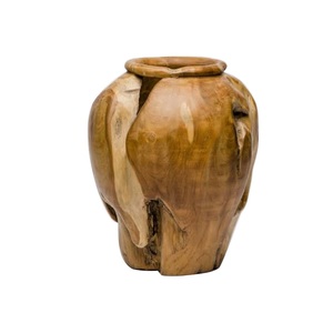 Vase en bois de jardin de restaurant au design exclusif pour la décoration de table, décoration d'intérieur, vases à fleurs en bois avec finition brillante - Product Image 2