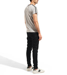 Último diseño hombro raya 300 Gsm camiseta hombres 100% algodón Mock Rib Neck Oversize Drop Shoulder camiseta - Product Image 4