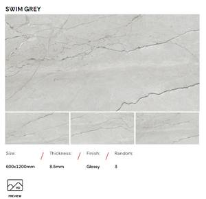 Brown Bathroom Tile 600x1200mm Big Size Glossy Interior Glazed <b>Floor</b> and Wall Porcelain Tile - Product Image 3
