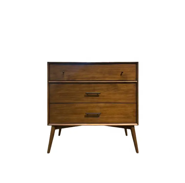 Coffre à 2 supports MID CENTURY (3 tiroirs) Rangement multicouche Décoration Coffre d'armoire en bois massif