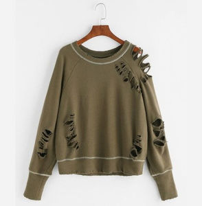 Rapide chaud vêtements d'hiver hommes décontracté Streetwear vêtements détresse broderie Logo entièrement personnalisé sweats thermique hommes sweat - Product Image 6