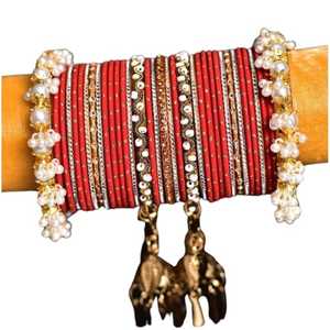 กำไลข้อมือเจ้าสาวอินเดีย ลายดอกไม้แบบชาติพันธุ์ ทำจากอะคริลิก กำไลแบบปัญจาบ ชูริยา กำไลข้อมือจากผู้ผลิตอินเดีย เครื่องประดับหลากสี กำไลข้อมือ 2025 - Product Image 1