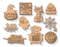 Cadre photo personnalisable en bois pour Halloween avec découpe, gaufrage et impression 2 couleurs Delarchi H12 pour le rangement des photos