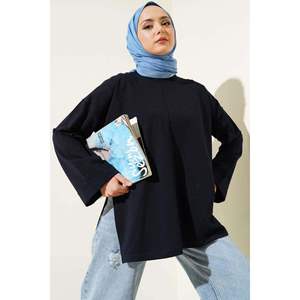 Double Sleeve <b>Rope</b> <b>Laced</b> Tunic Navy Blue - Product Image 1