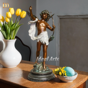 Exquisito bronce Cupido <span class=keywords><strong>Eros</strong></span> bebé Cupido estatua hecha a mano Ángel querubín <span class=keywords><strong>escultura</strong></span> Vintage decoración del hogar para jardín interior regalo - Product Image 1