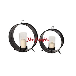 Bougeoir de couleur noire en fer solide Bougeoir de taille et de forme personnalisées pour la maison, l'hôtel et le mariage - Product Image 3