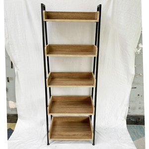 CASAN Modern 5-Tier Plywood Bookcase with Iron Frame KS68115 for Living Room Office & Bedroom Easy Standing Installation - Product Image 4