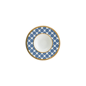 Assiette creuse en porcelaine de qualité supérieure Bonna Lotus Banquet 28 cm, motif carreaux moderne et élégant, assiette à pâtes et de service pour les fêtes - Product Image 1