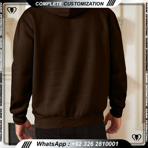 เสื้อมีฮู้ดสีพื้นสำหรับผู้ชายกำหนดโลโก้แบบเรียบง่าย - Product Image 3