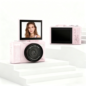 New Style CMOS Sensor HD 3 Inch pink Black Digital <b>Camera</b> <b>Flip</b> <b>Screen</b> LED Fill Light 17x-30x Optical Zoom Lithium Battery <b>for</b> - Product Image 1