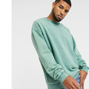 Suéter Básico de Algodón para Hombre, Suéter Básico de Algodón con Cuello Redondo y Hombros Caídos de Esponja de Tela Bella + Lona - Product Image 5