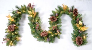 Guirnalda Navideña Decorada con Adornos y Piñas – Guirnalda Artificial Festiva para Decoración del Hogar y Comercios - Product Image 4