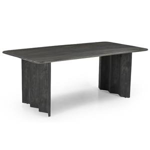 Mesa de comedor cuadrada con estilo moderno, madera de mango macizo, acabado Natural, patas de madera, muebles a granel impermeables duraderos para hoteles de entrada - Product Image 1