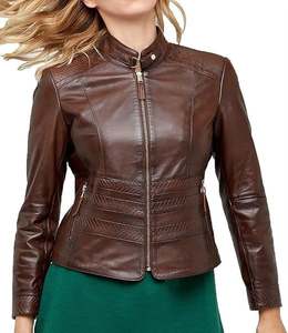 Chaqueta de cuero para mujer/chaqueta de cuero genuino para mujer/chaqueta de cuero de longitud corta para mujer chaqueta de cuero - Product Image 3