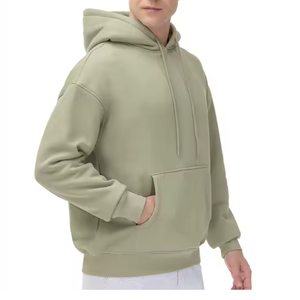 Sweat-shirt à capuche surdimensionné pour homme avec logo personnalisable respirant grande taille Streetwear pour salle de sport anti-rétrécissement tricoté pour le printemps - Product Image 4