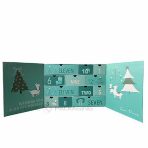 Boş özel noel çerezleri çikolata Advent takvim kozmetik kağıdı kutu 12 gün 24 gün geri sayım hediye kutusu - Product Image 5