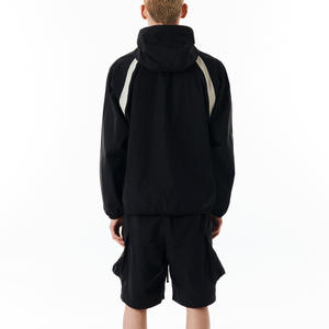 Conjunto de pantalones cortos de dos piezas para hombre, chándal, nueva moda, cortavientos, chaqueta con capucha y cremallera, conjuntos cortos cortavientos para hombre - Product Image 4
