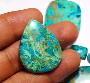 Lot de cabochons de jaspe de chrysocolle attrayante pierre polie lisse pierre précieuse de jaspe de chrysocolle en vrac pour la fabrication de bijoux - Product Image 6