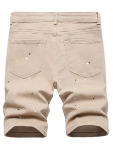 2025 Custom New 100% Cotton Cotto3D Printed <b>Men's</b> Casual Distressed Summer Denim Shorts Hip Hop Style Rivet Breathable - Product Image 2