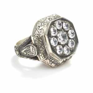 925 Sterling Silver Men's <b>Ring</b> Octagonal Turquoise Zircon Stone Bezel Setting Fine Jewelry for Everyday Wear 14k Metal Purity - Product Image 2