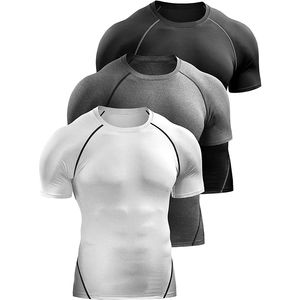 Logo personnalisé chemise de gymnastique hommes vêtements de compression séchage rapide athlétique à manches courtes sport t-shirt Fitness haut de musculation - Product Image 2