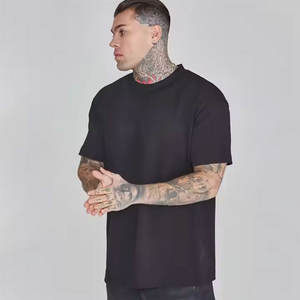 Camiseta de gran tamaño ecológica de 100% algodón para hombre, ajustada, con hombros caídos, Calle/informal, peso pesado, patrón liso en blanco - Product Image 6