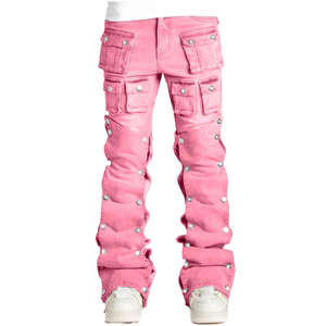 Mens High Quality Black Biker <b>Denim</b> Jeans & <b>Jacket</b> Hip-Hop Style Stonewashed Breathable Solid Pattern Spring Collection - Product Image 4