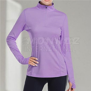 Vente directe d'usine Chemise à demi fermeture éclair pour femmes Chemise à demi fermeture éclair pour femmes de taille plus légère à vendre - Product Image 2