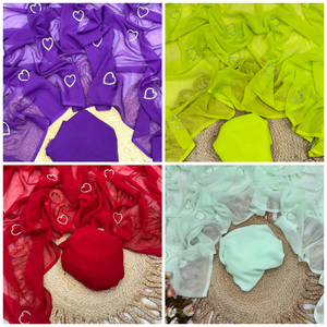 Perles Kumud souples Georgette Designer Saree Heart Handwork pour les fêtes de mariage Réceptions Style traditionnel Vente en gros à faible taux - Product Image 6