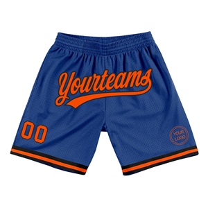 Pantalones Cortos de Baloncesto Industrie Direct Personalizados en Naranja Real y Negro, Estilo Retro Auténtico - Product Image 1