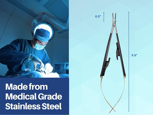 Gran oferta de microcirugía de acero inoxidable de calidad superior Castroviejo soporte de aguja recto TC 17 azul CE ISO aprobado General - Product Image 2