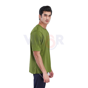 เสื้อยืดผ้าฝ้าย100% สำหรับผู้ชายเสื้อคอตตอนทรงหลวมระบายอากาศได้ดีพิมพ์โลโก้ตามสั่ง - Product Image 4