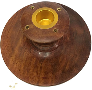 Difusor de incienso de sándalo duradero ecológico en forma de moneda de madera marrón hecho a mano religioso clásico para el hogar - Product Image 3