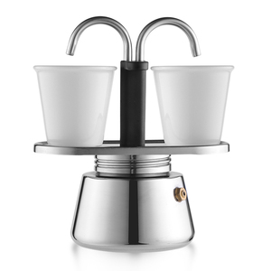 <span class=keywords><strong>Cafetera</strong></span> Moka de Acero Inoxidable de Doble Tubo para 2 Tazas, <span class=keywords><strong>Cafetera</strong></span> Espresso Italiana Engrosada 304 para Estufa, Mini <span class=keywords><strong>Cafetera</strong></span> <span class=keywords><strong>Greca</strong></span> Personalizada con MOQ Bajo - Product Image 2